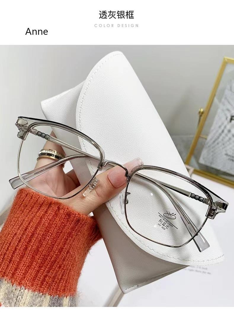 

Fashion Men Glasses Vintage Half-frame Square Anti Blue Light Myopia Glasses Finished Prescription Eyewear 0-0.5-1.0-1.5 gafas 0