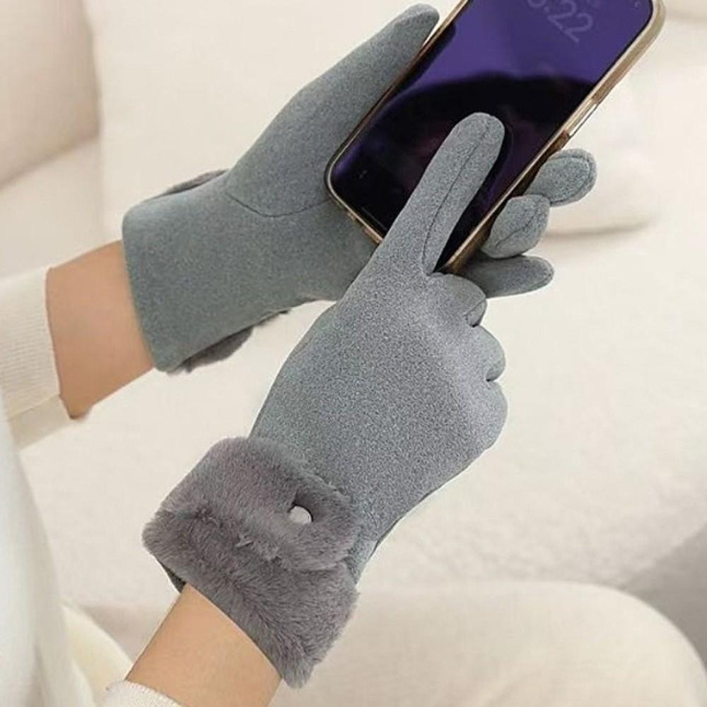 Windproof Plush Gloves Velvet Women Mittens Fashion Winter Gloves  Winter