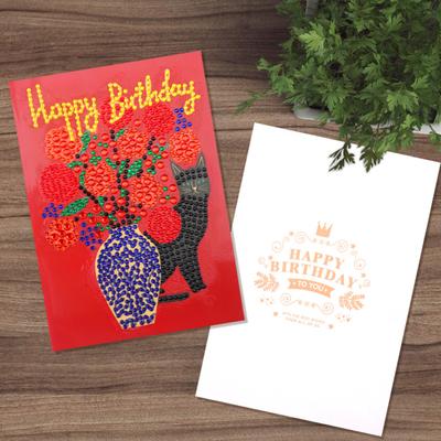 Rhinestone Painting Kit Create Stunning Handmade 5D Design Birthday Gift Multifunctional Greeting Cards