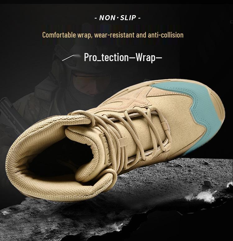 Men's Plus Size Outdoor Tactical Combat Boots - Wear-Resistant Military Hiking & Mountaineering Footwear