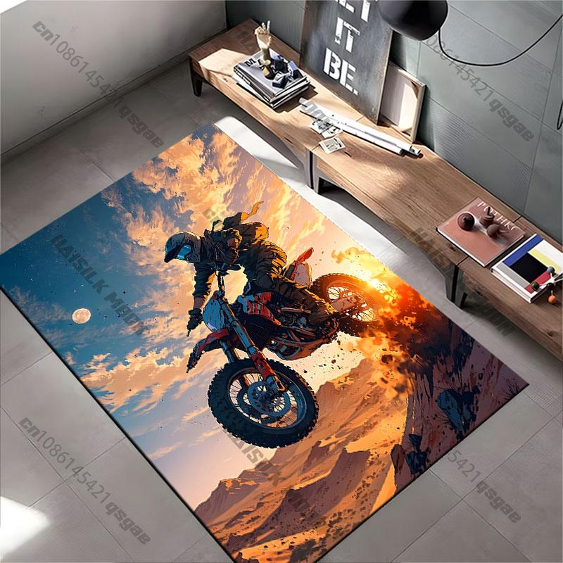 Desert adventure on motorcycle jumping carpet Yoga living room room decor children's crawling mat doormat area rug