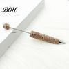 Crystal Diamond Gel Pen Beadable Pens, Bling Rhinestone Beaded DIY Bead Pen, Shaft Set Black Ink Ballpoint Pens for Decorations Office School Supplies