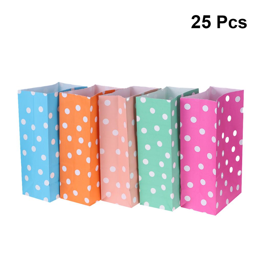 Bolsas de Regalo Peque/ñas de Papel Bolsas Papel Kraft Dulces de Galletas Pegatinas Paquetes Decortivas de Regalo 5 Huahao 125 Piezas Bolsas de Papel para Caramelos y 160 Piezas Pegatinas