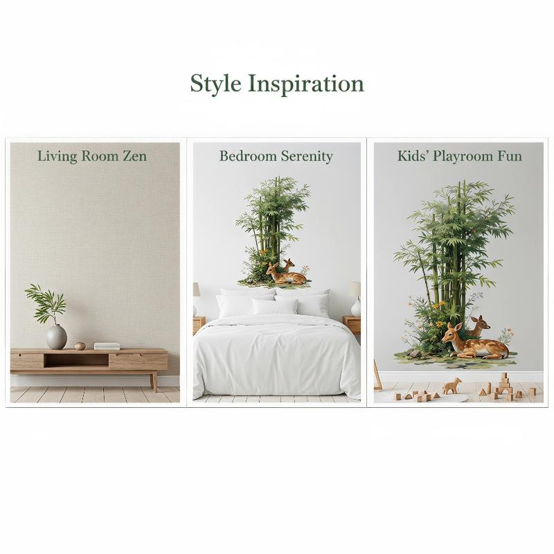 Tropical Plant Flower Tree Wall Stickers Self-Adhesive Fresh Simple Background Decorations For Home Garden