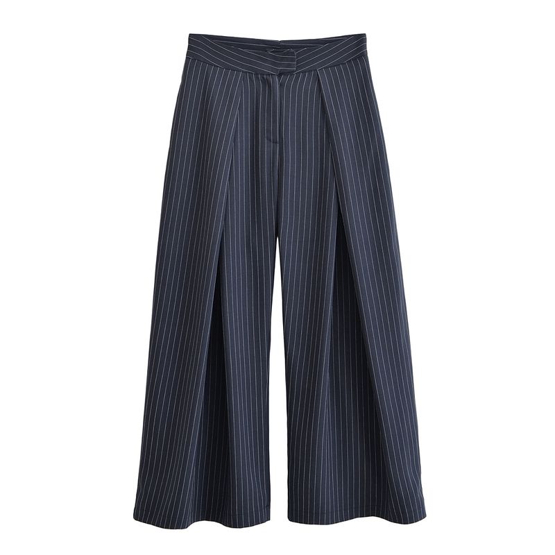 

Kaslead New Women clothes Western Style Fashion Simple and Versatile Stripe Wide Leg Pants 8219037 Image color L