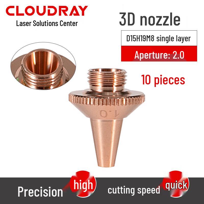 Buse de découpe laser 3D monocouche Cloudray M8 (Paquet de 10)