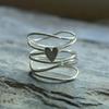 1pc Women's Simple Heart Shaped Spiral Ring - Japanese and Korean Style, Fashionable Personalized Ring, Daily Wear and Gift