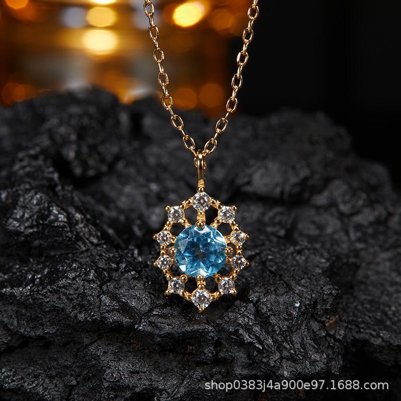 Premium Cooling S925 Sterling Silver Plated 18K Gold Natural Colored Treasure Stud Earrings, Wind Niche Jewelry Does Not Fade