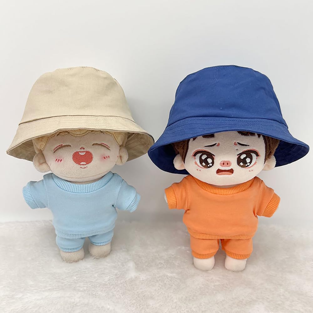 Niannyyhouse 10cm 15cm 20cm Plüschtier Kleidung Einfache Mütze Fischerhut Verkleidung Baumwollpuppen Zubehör (a5, 15cm)