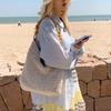 Spring New Seaside Beach Bag Women's Large-capacity Hollow Woven Shoulder Bag Versatile Portable Tote Bag
