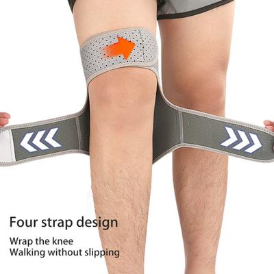 Kolenná výstuha s pružinou a podložkou na podporu jabĺčka, Kolenný stabilizátor pre lezenie a drepy