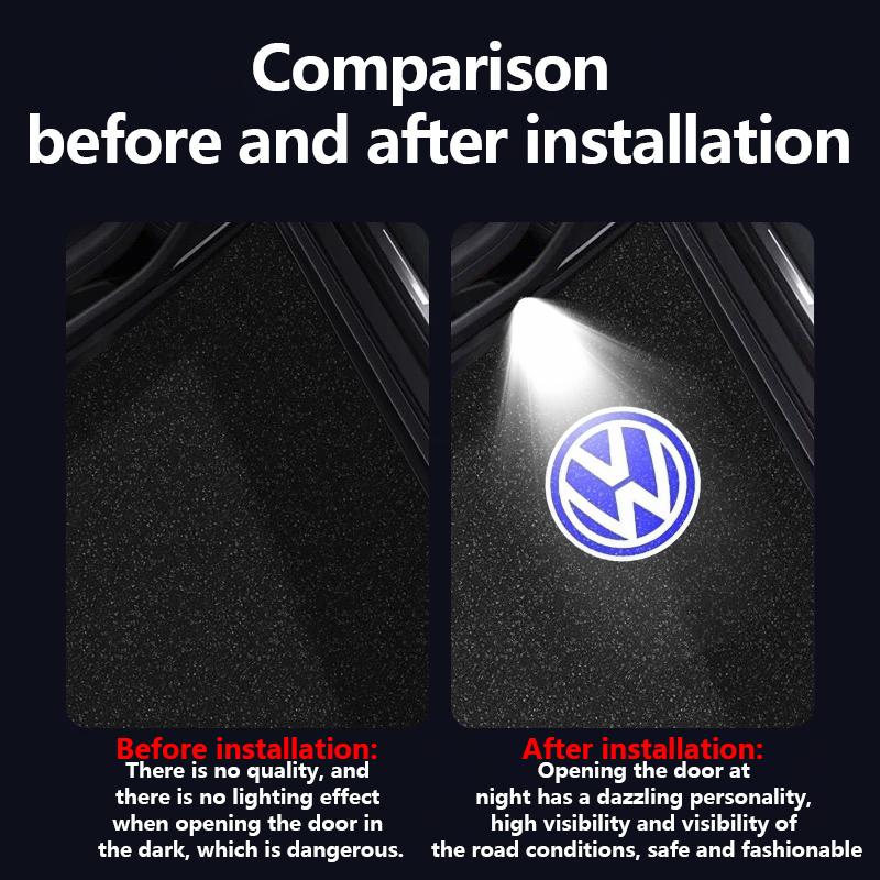 2Pcs For VW Touareg Passat B6 B7 B8 B9 Golf MK6 MK7 Jetta GTI R LED Car Door Projector Welcome Ghost Shadow Light AccessoriesKD4