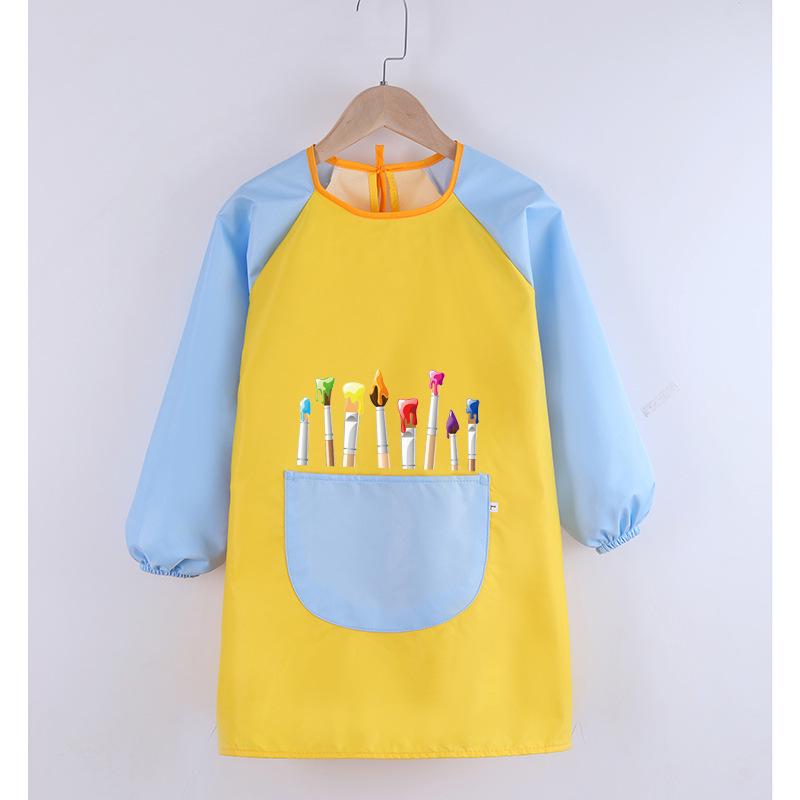 Kids' Waterproof Painting Smock with Long Sleeves and Custom Logo