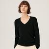 Women's 100% Wool V-Neck Slim Fit Sweater