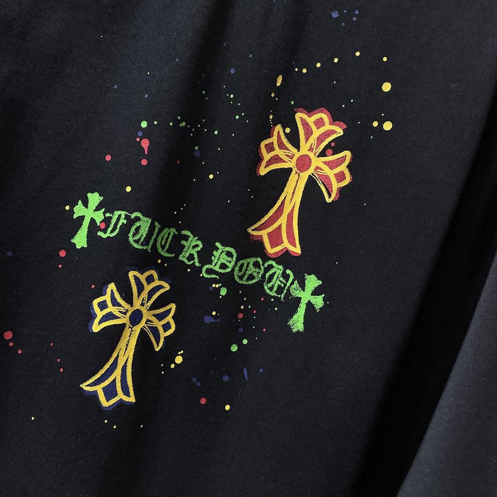 8959 CHROME HEARTS 2026 Summer New High Quality Cotton Round Neck Loose Large Size Men's and Women's T-shirt Couple T-shirt