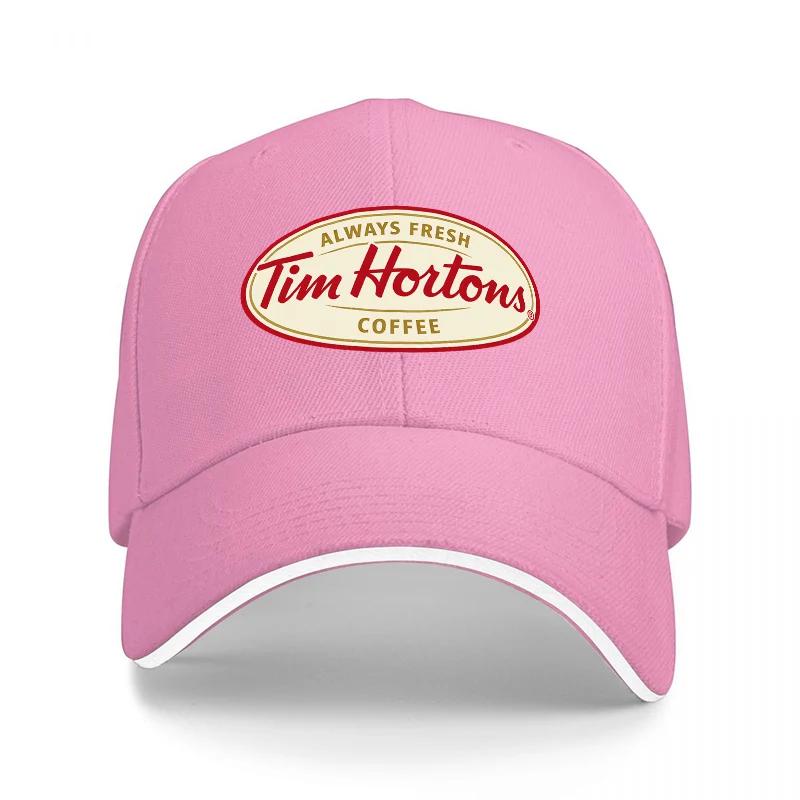 Tim Hortons Coffee Logo Black Baseball Cap Classic Design Embroidered Front Panel Adjustable Fit for Everyday Wear