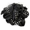 [N8229] - Designer Brooch 'Scarlett' Black - 90 Mm
