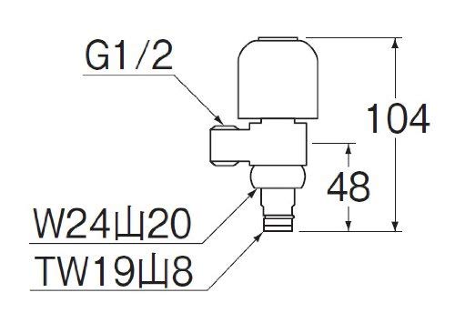 SANEI PB585F-13 Upper Branch Valve, Hot/Cold Water Branch, Nominal 13