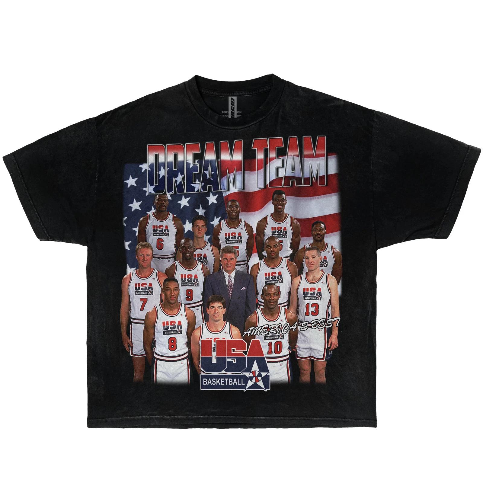 Dream Team Photoshoot USA 1992 Boxy Vintage Graphic Basketball Shirt Streetwear L