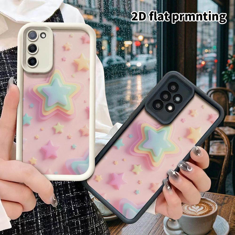 Phone Case: 2D Flat Samsung Galaxy A34 A35 M05 M06 S20 S22 S21 FE Plus 5G Protective Case, Rainbow Layers, Perfect Christmas and Halloween Holiday Gif