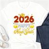 Happy New Year 2026  Party Design Best TShirt Crew Neck Short Sleeve Cotton Top All Seasons Casual Fashion Soft Comfortable Tee