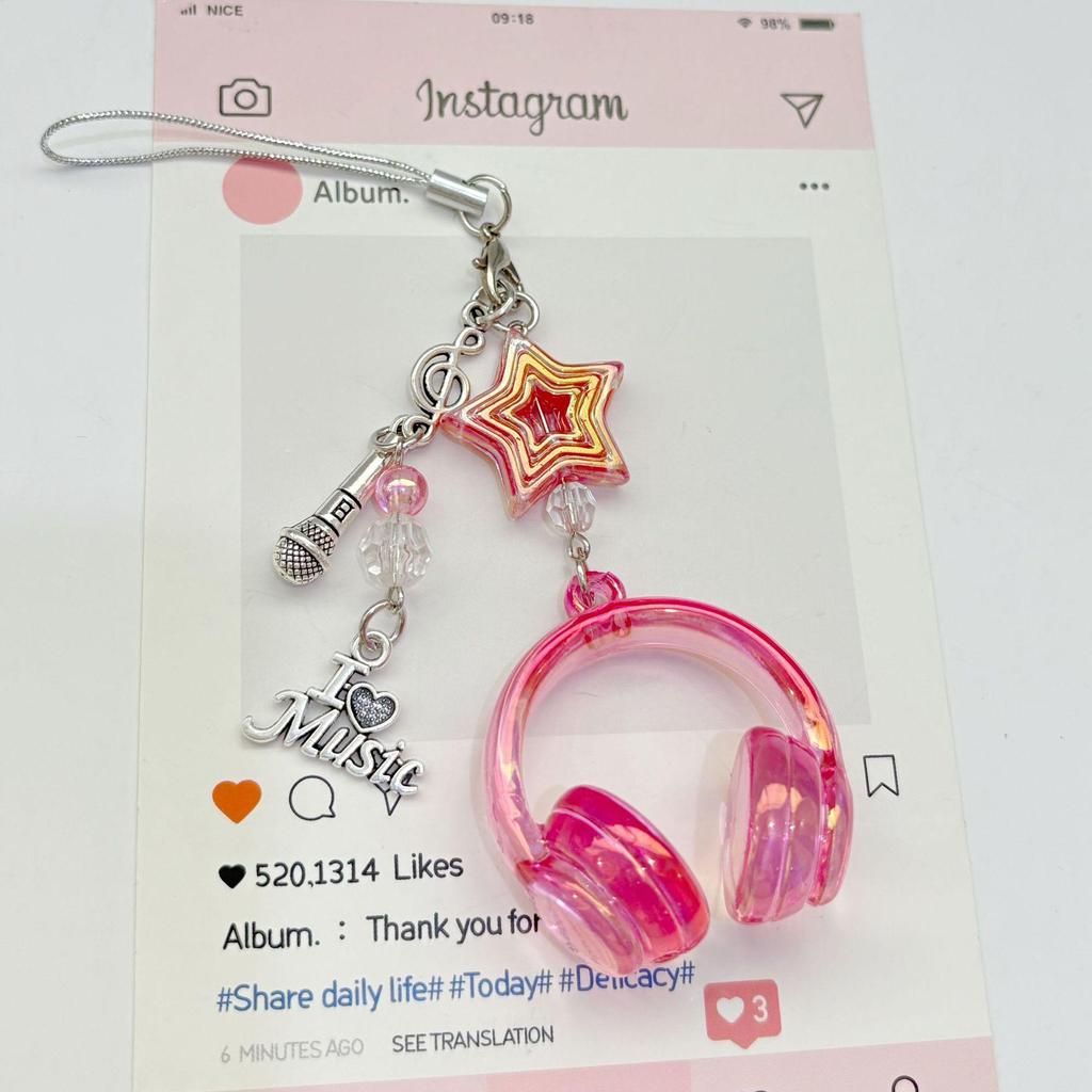Colorful Earphone Pendant Keychain: Cool and Sweet Bag Charm, Perfect Bestie Gift