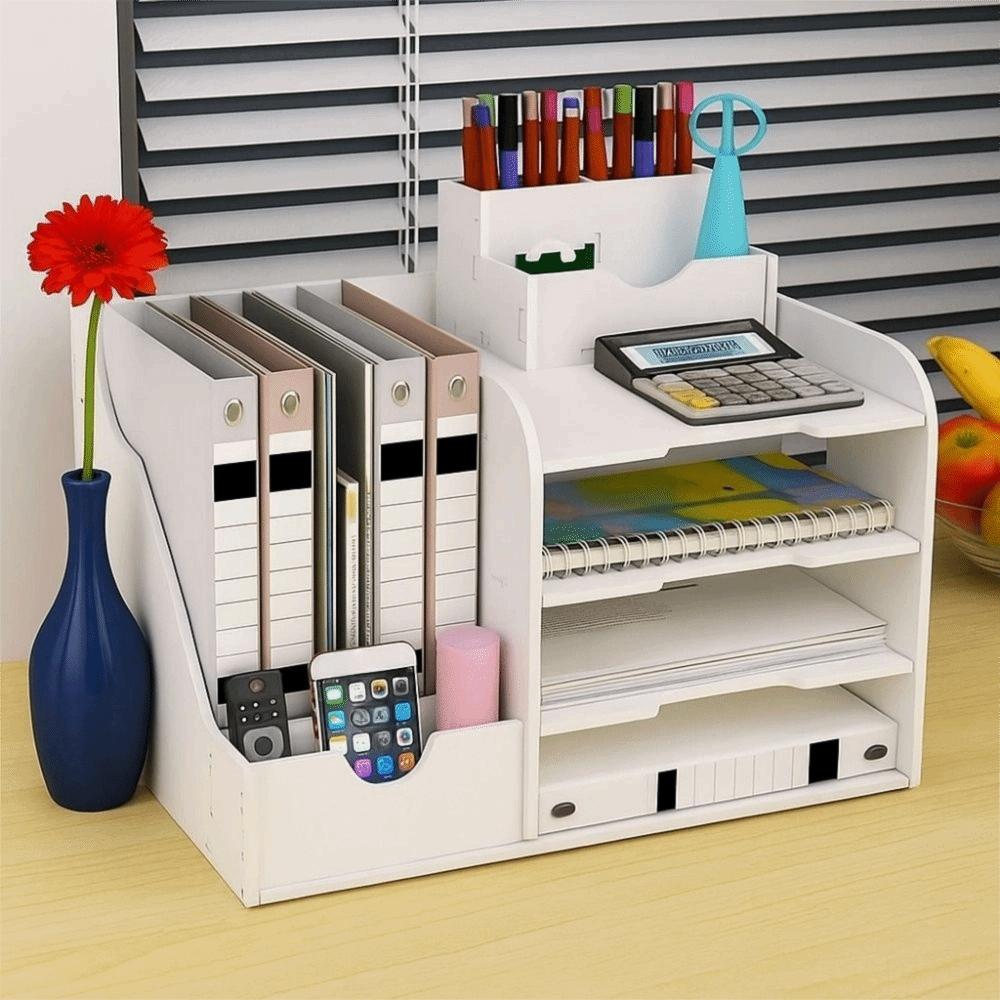 Thickened File Storage Rack Space Saving File Sorter Multifunctional Desktop Organizer  Study Room