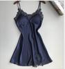 Ladies Sexy Silk Satin Night Dress Sleeveless Nighties V-neck Nightgown Nightdress Lace Sleepwear Nightwear