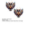 2Pcs Owl Pendant, Waterproof Acrylic Indoor Outdoor Decoration, 2D Printing Stained Glass Style Colorful Light Effect Owl Ornament with Lanyard