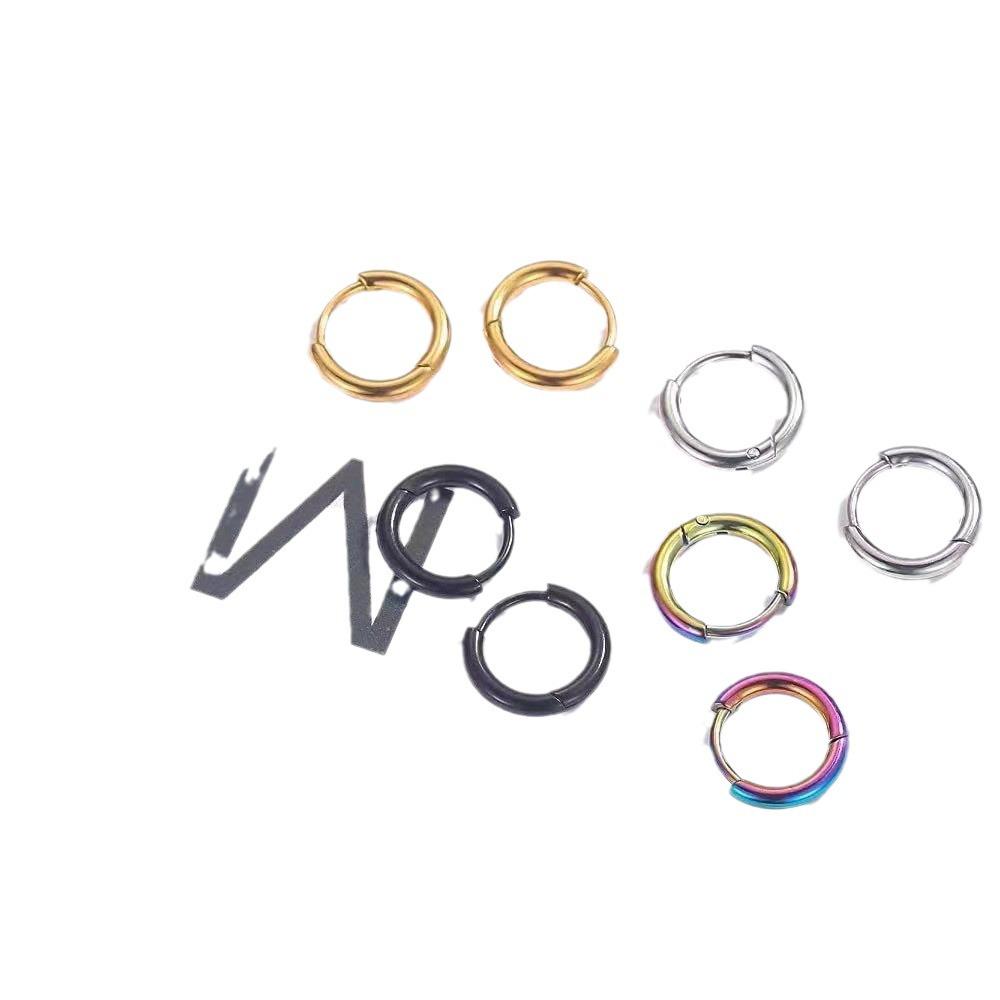 Stainless Steel Double-Sided Round Wire Earrings - European and American Fashion, Versatile and Simple Ins Style