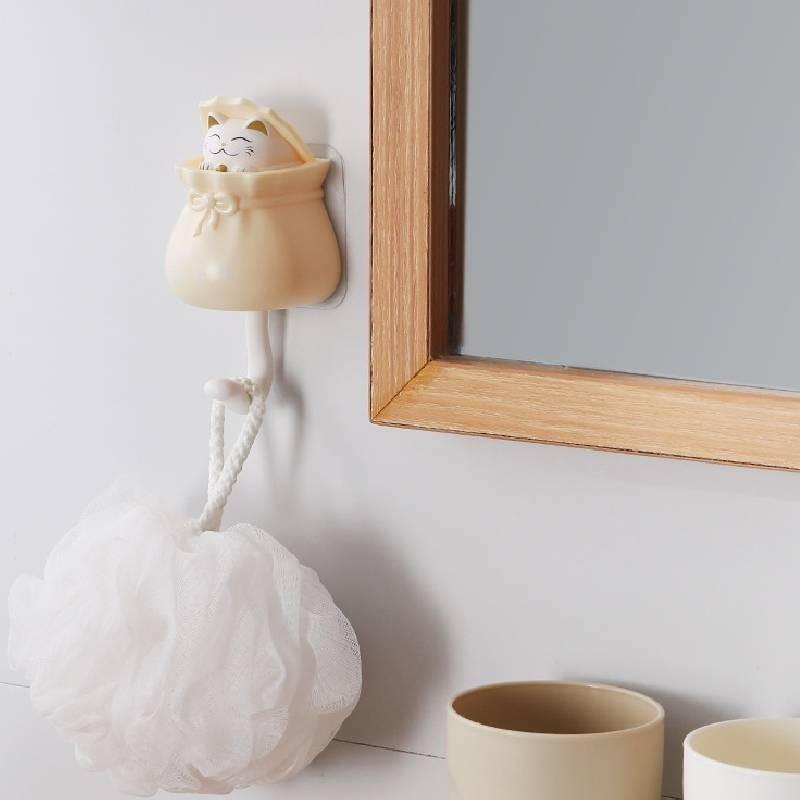 Key Hooks Cat Traceless Hat Coat Hook Hanger Shape Living Room Tool Auxiliary