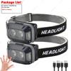 Mini nabíjecí výkonná čelová svítilna se senzorem Rybaření Kempování Hlavová svítilna USB COB LED svítilna Světlomety Přední lucerna