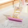 Mini Foldable Desktop Mop Cat Pattern Small Mop with Self-Wringing System Wet/Dry Cleaning Tool Tabletop Mop