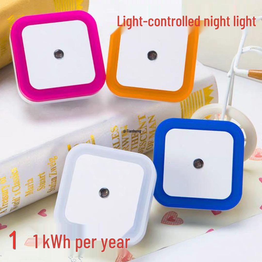 

Plug-in Nightlight: Energy-Saving Induction Lamp for Nighttime, Baby Feeding. Warm, Eye-Friendly Light for Bedrooms and Hallways. Blue Square