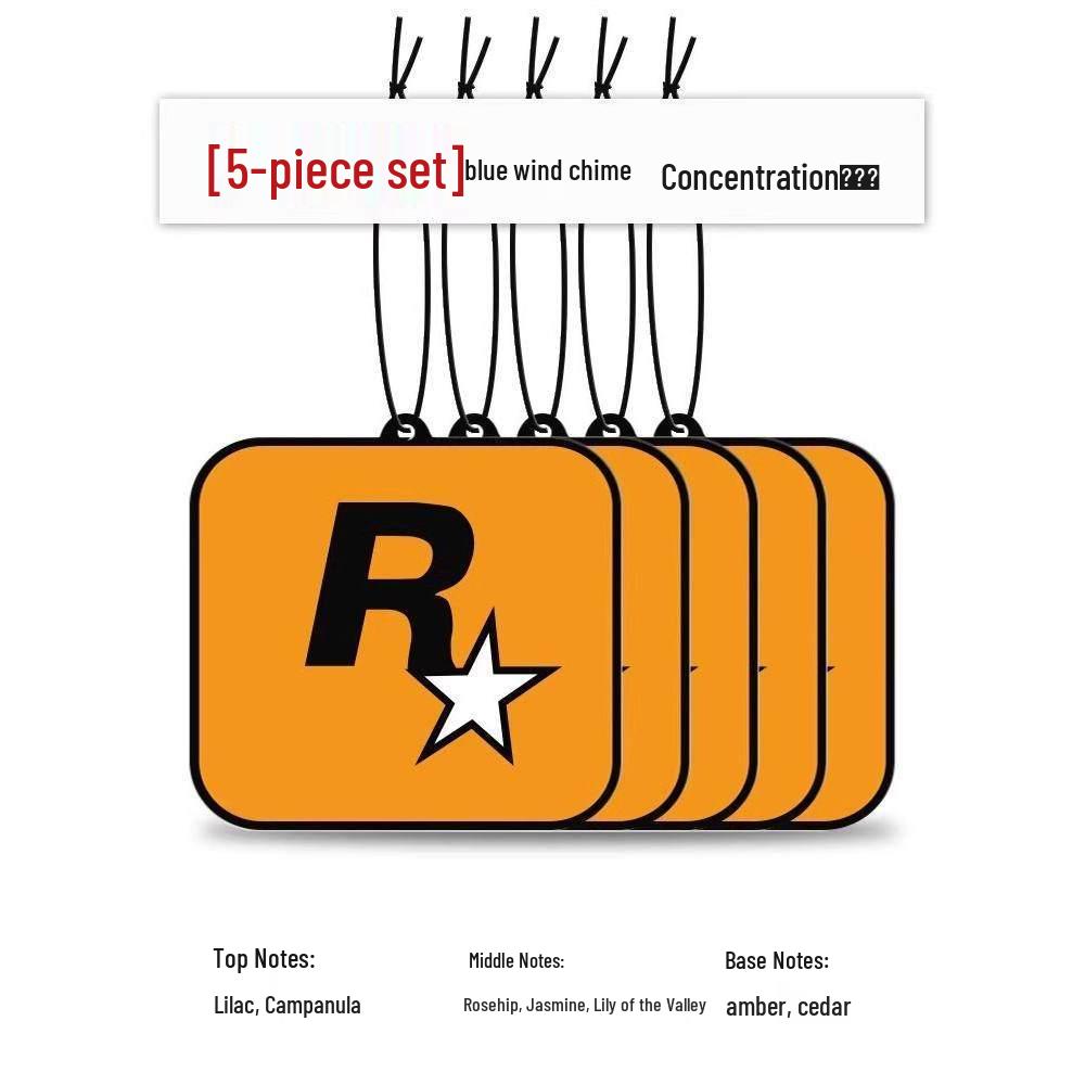 Card Star Letter R Long-Lasting Essential Oil Scented Car Air Freshener Ornament