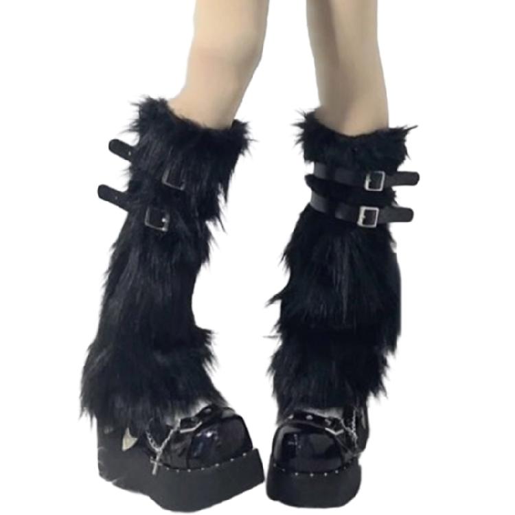 Faux Furs Leg Warmer Winter Warm Furs Boot Cuffs Cover,Party Costumes Shoe Cover