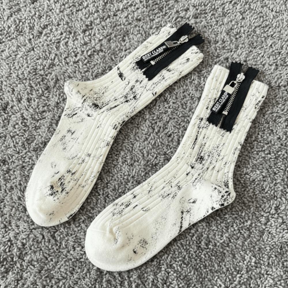 Calzini con Zip Metallica Industria Pesante Schizzi di Vernice Colore Inchiostro Calzini a Metà Polpaccio Per Uomo Donna