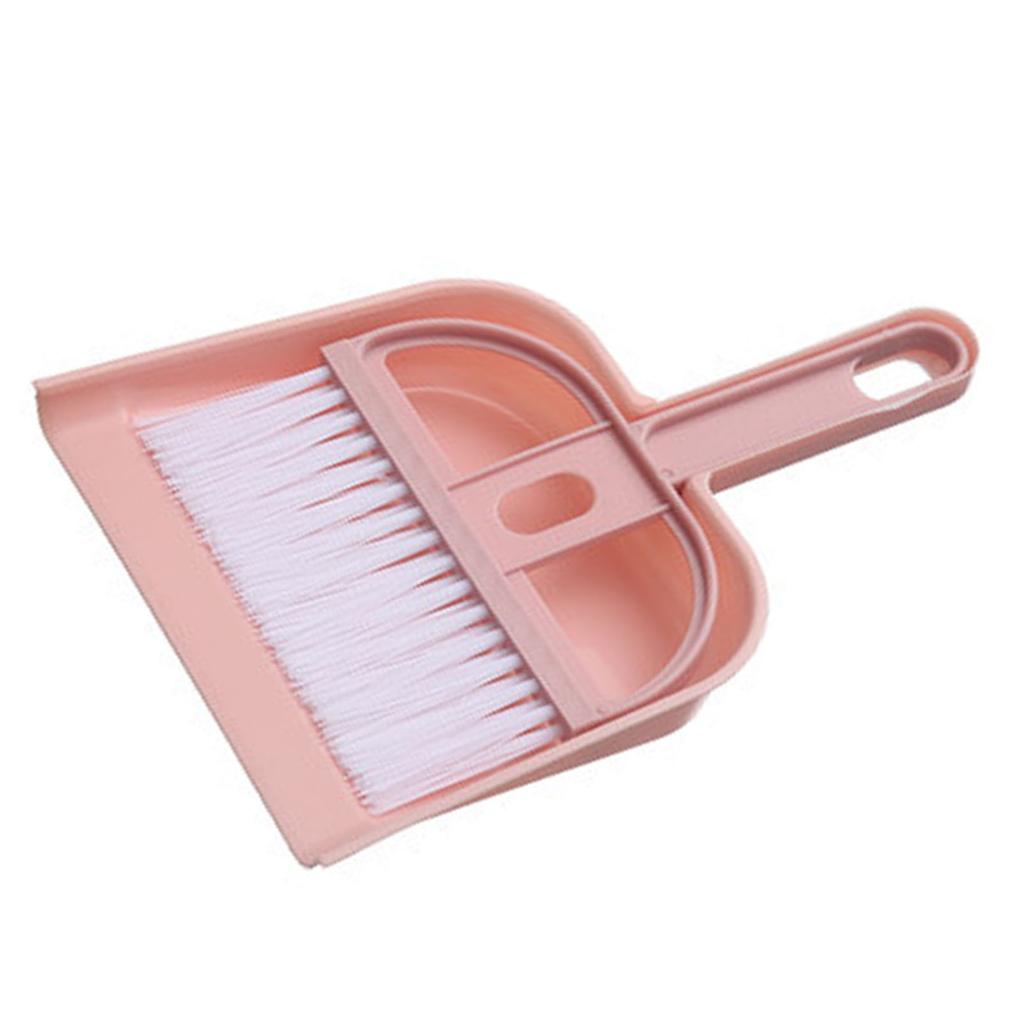 Plastic Mini Desktop Sweep Cleaning Brush Small Broom Dustpan Set Desktop Cleaning Set Nordic Pink