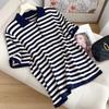 Top Polo Rigato Cotone Pettinato Manica Corta Estivo Ultimo Vestibilità Comoda e Versatile Slim Maglia a T-shirt Contrasto Top