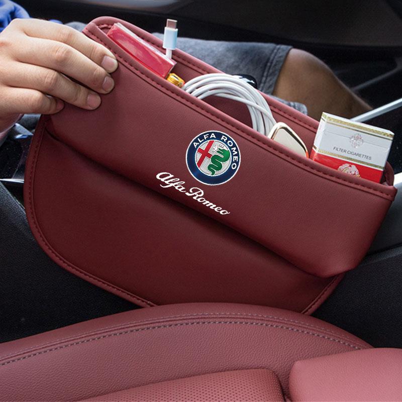 Car Seat Gap Organizer Auto Seat Crevice Side Pocket Storage Box For Alfa Romeo giulietta 159 mito giulia stelvio 147 AccessorieLR1