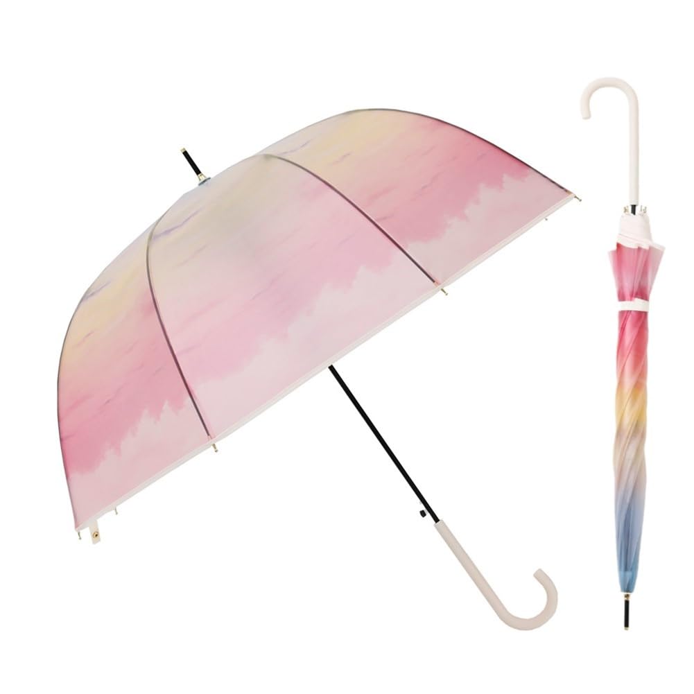Ogawa (Ogawa) Long Vinyl Umbrella, Sky, LINEDROPS, 60cm, 8 Ribs, Deep Tension, Jump-Style, 57356