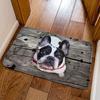 Cute Pug Dog Door Mat Colorful Knitted Yarn Print Non-Slip Entryway Rug Boho Rainbow Knit Pet Lover Floor Mat for Front Door