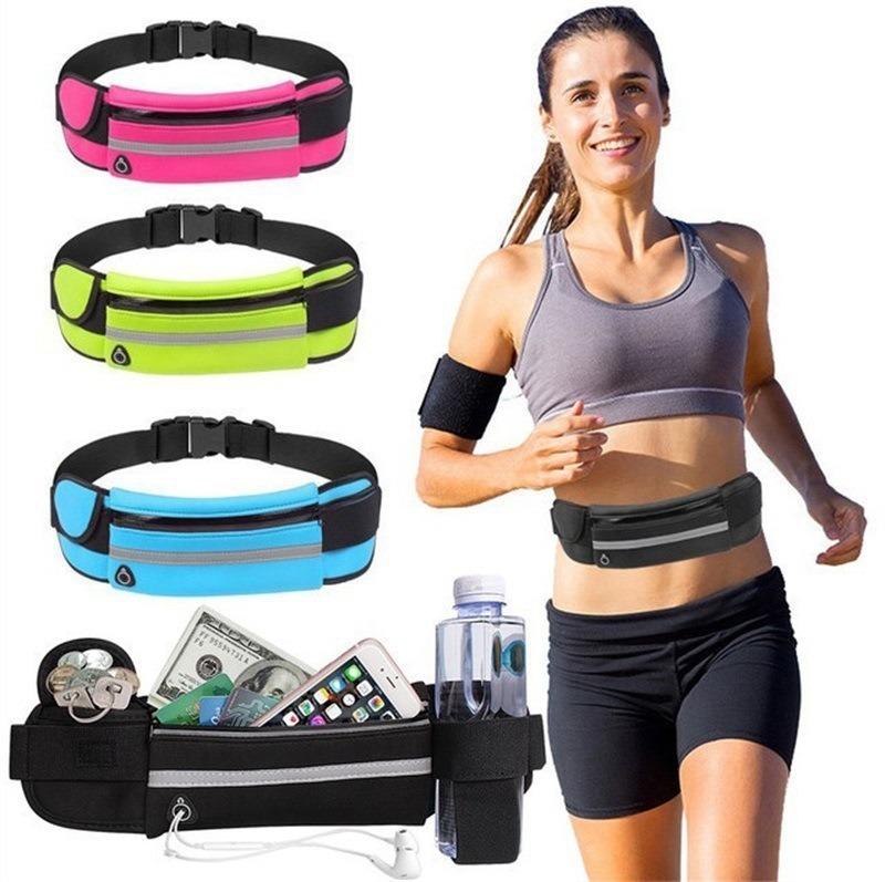 Waterproof Shockproof Sports Waist Bag with Close-Fit Phone Holder and Magic Water Bottle for Outdoor Activities