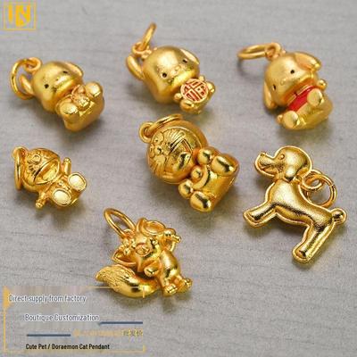 Vergoldete Kupfer-Doraemon- & Tier-Charms für DIY-Armbänder & Halsketten