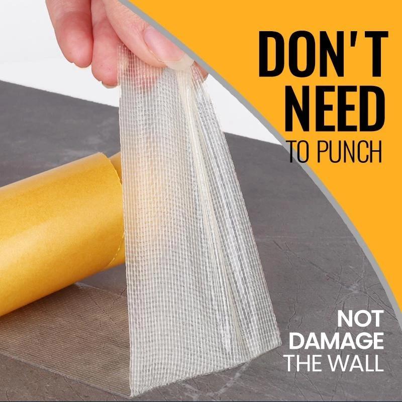 1Roll 20M Double Sided Tape High Viscosity Grid Fiber Transparent Double Sided Tape Sticky Adhesive Fiber Mesh Tape