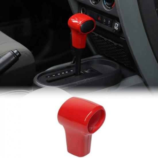 

Central Gear Shift Knob Handle Decor Cover Trim for Jeep Wrangler JK 2007-10 Red