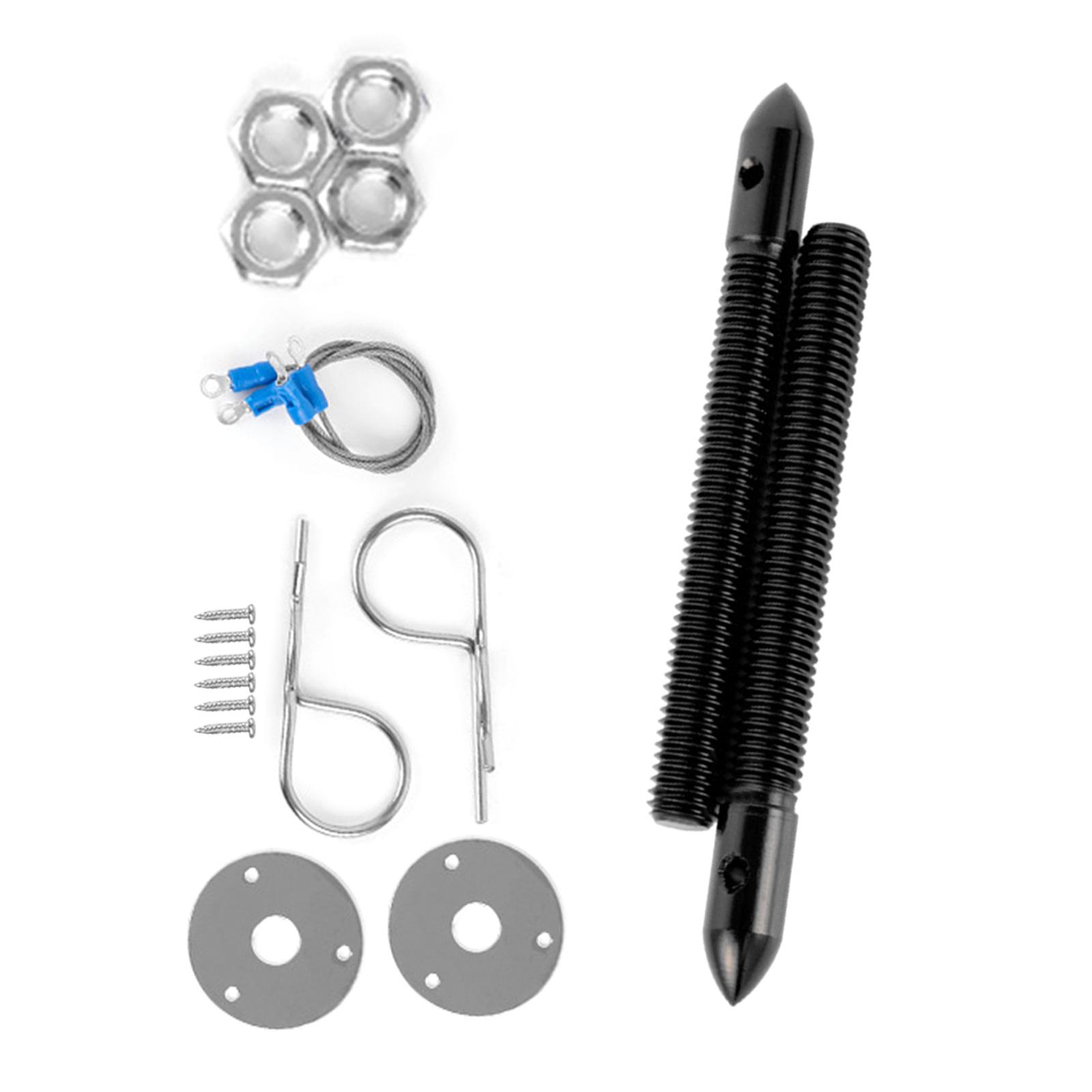 

Автомобильные замки капота Защелки Безопасность крышки двигателя с ключевыми системами для усиления защиты Безопасное вождение Предотвращение кражи чёрный