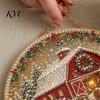 Decorative Ornaments for Home Christmas Rhinestone Painting Suncatcher Kit, Round DIY Hanging Decor Gifts Tree Home, Craft Pendant Holiday Party