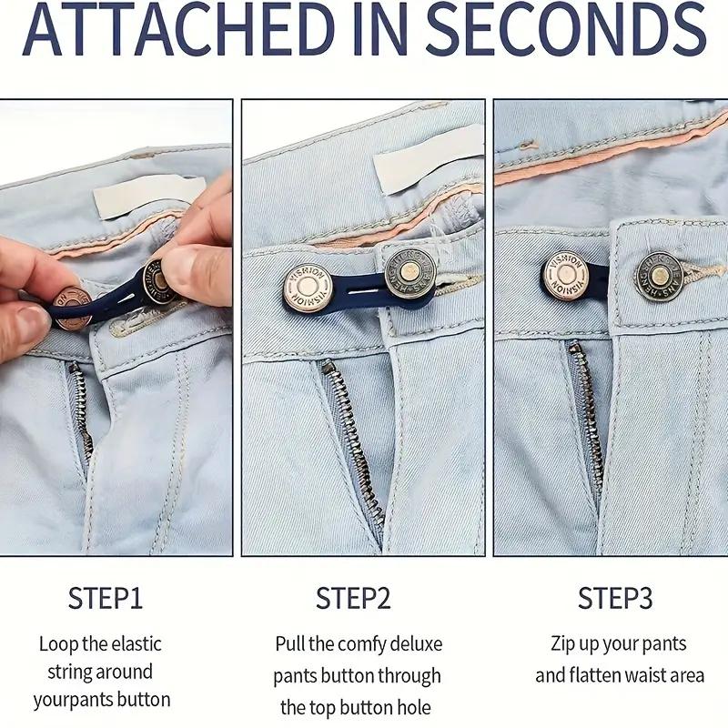 1-10pcs Jeans Buckle Extenders Waist Adjustable Metal Button for Pants Free Sewing Retractable Waistband Stretch Expander
