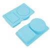 2 Pcs Silicone Snack Container Double Compartment Reusable Silicone Salad Dressing Sauce Seasoning Box with Lid for